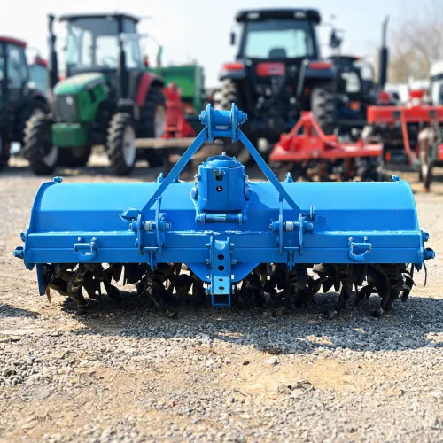 Tractor mounted rotary tiller configuration